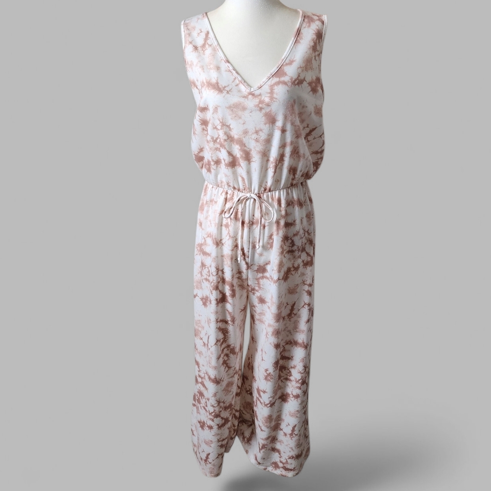 Fantastic Fawn Taupe Tiedye Wide Leg Jumpsuit